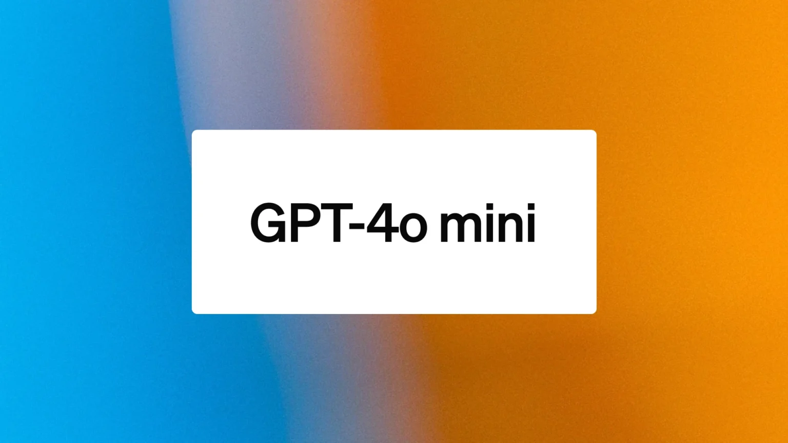 Open AI GPT 40 MINI