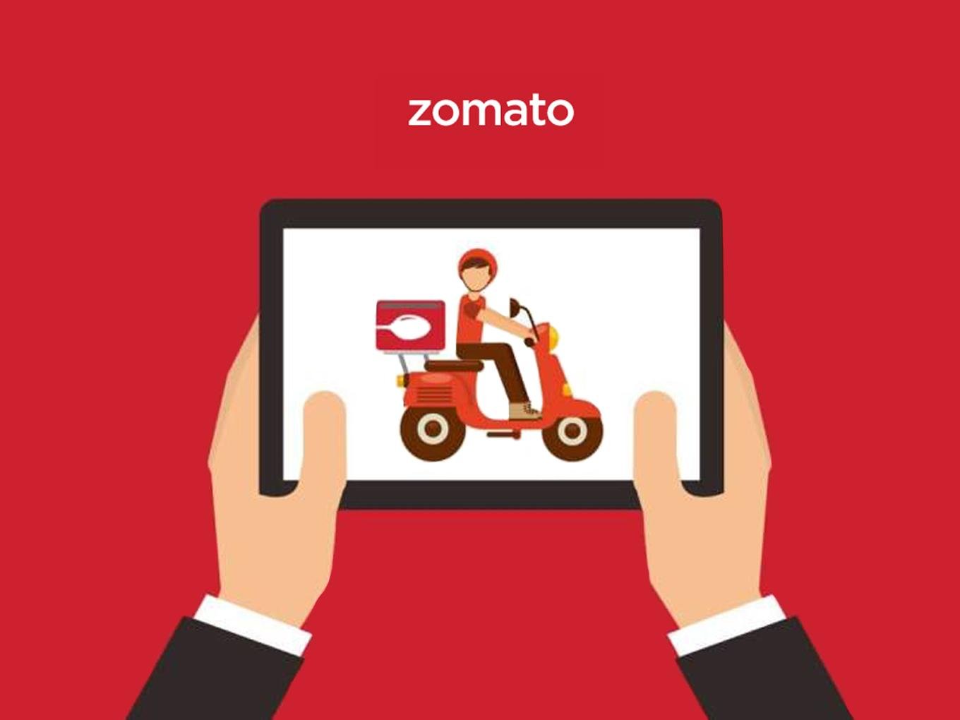 Zomato graphics on a tablet